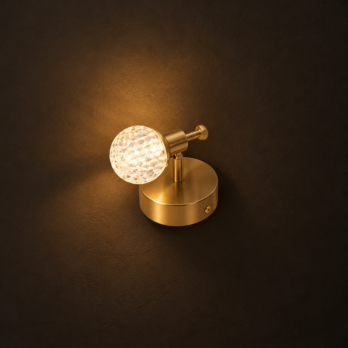 Premium Copper Crystal Globe Wall Light