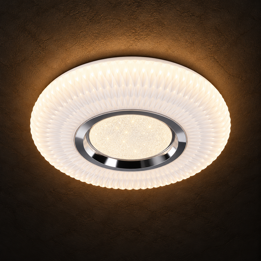 Premium White Crystal LED Ceiling Light – 24W