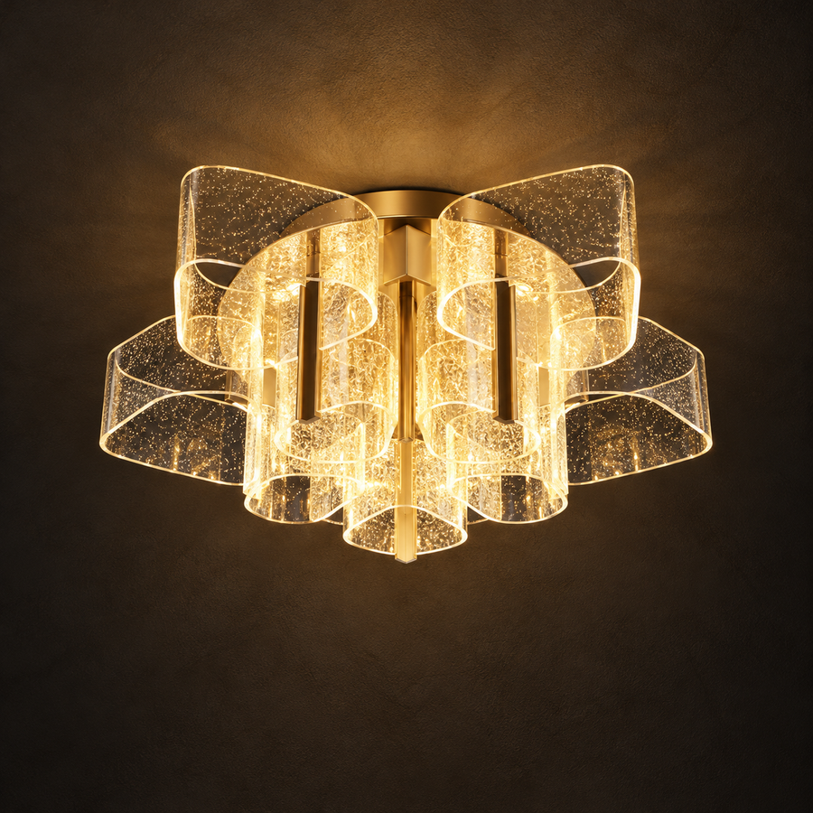 Premium Gold Crystal Flower LED Ceiling Light
