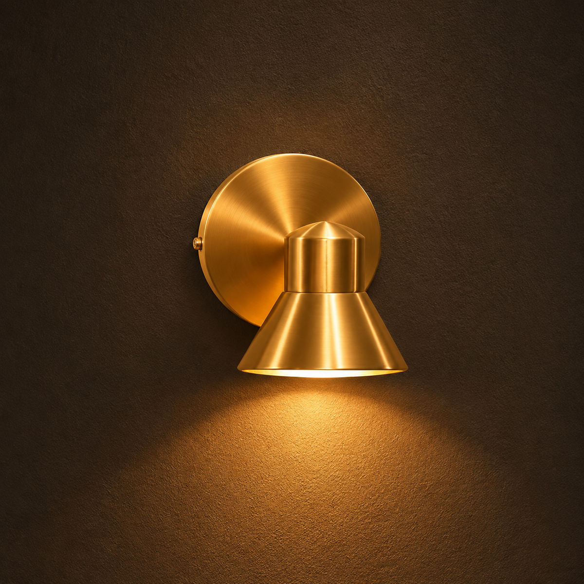 Premium Gold Cone LED Mirror Sconce