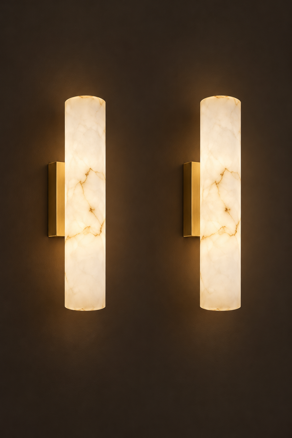 Premium Alabaster Glow Wall Lamp – Copper Finish