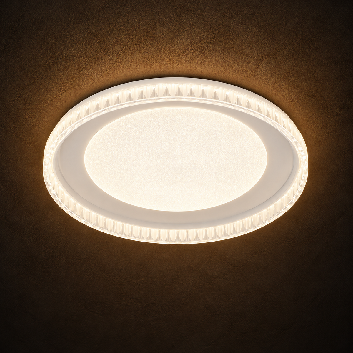 Premium White Crystal LED Ceiling Light – 500 mm