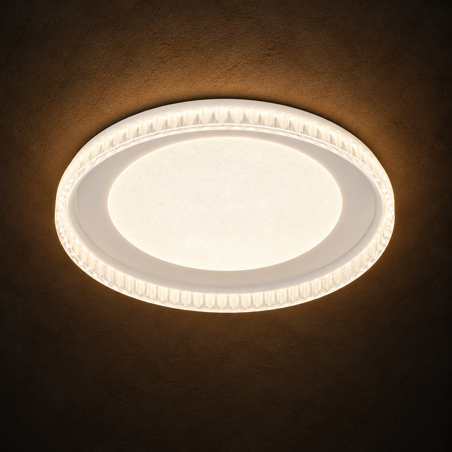 Premium White Crystal LED Ceiling Light – 500 mm