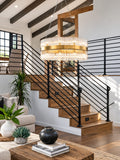 Golden Glass Pendant Chandelier