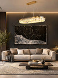 Golden Crystal Linear Pendant Chandelier