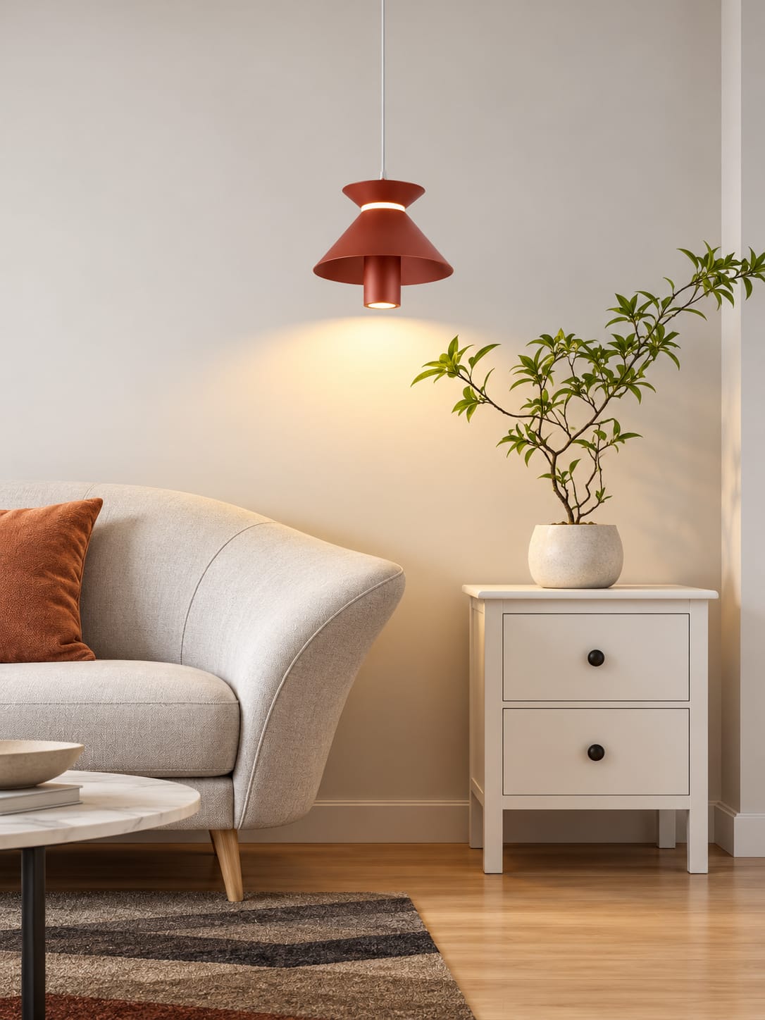 Modern Brown LED Pendant Light